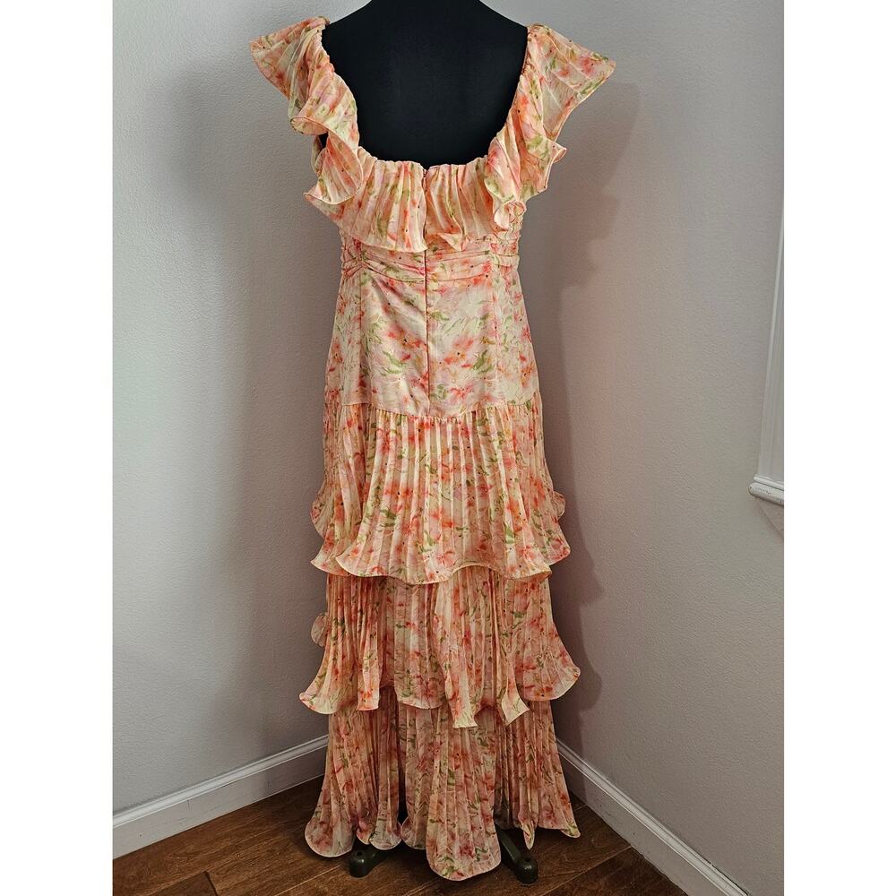 MINT ASTR The Label Wilder Pleated Tiered Maxi Party Wedding Dress Gown L - Picture 8 of 15